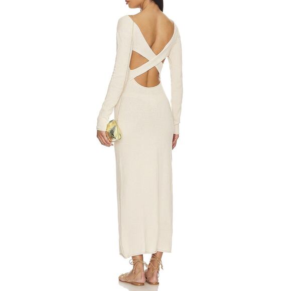 Onia Dresses & Skirts - ONIA Sandshell Knit Cross Back Cutout Long Sleeve Maxi Dress Size XS